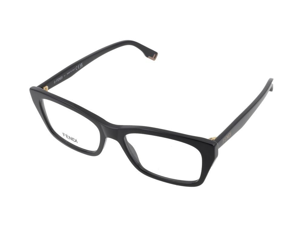 Maison Fendi Bold Metallic Accent Rectangular Frame Eyeglasses