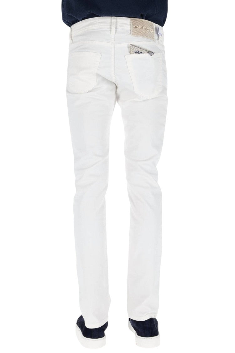 Jacob Cohen Slim-Fit White Bull Stretch Jeans With Classic Five-Pocket Design