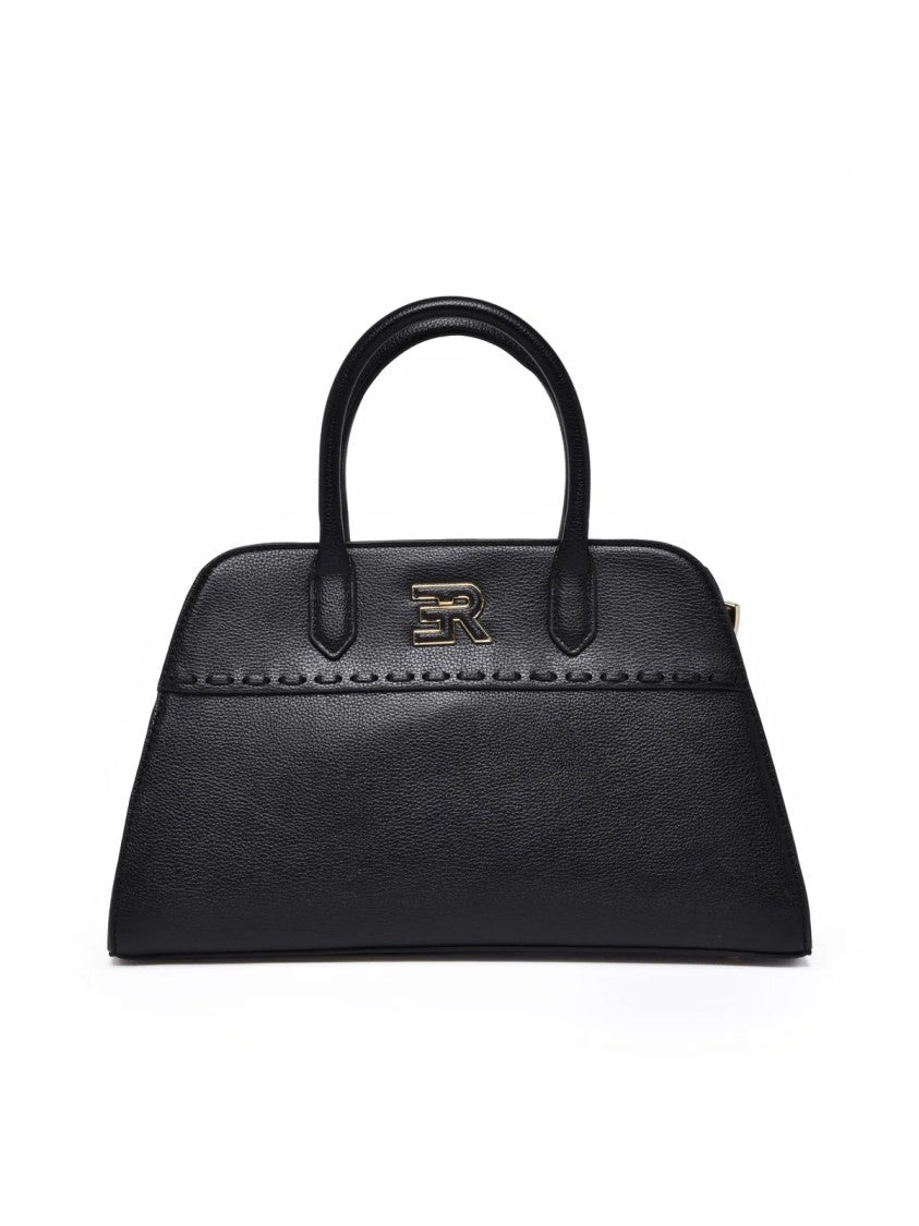 Ermanno Firenze Vienna Handbag With Trapezoidal Silhouette And Metallic Logo Accent