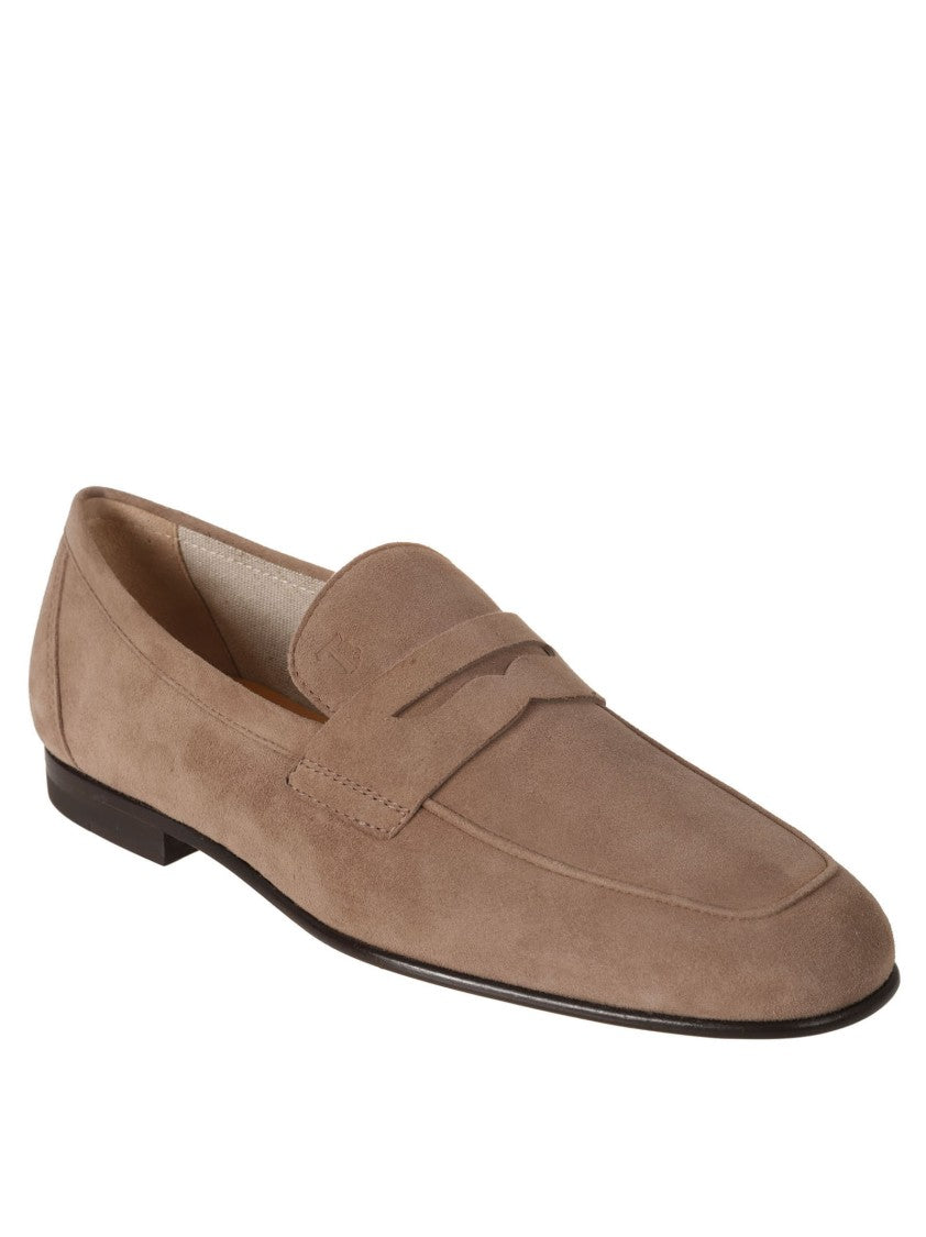 Tod's Suede Slip-On Shoes With Stitched Detail