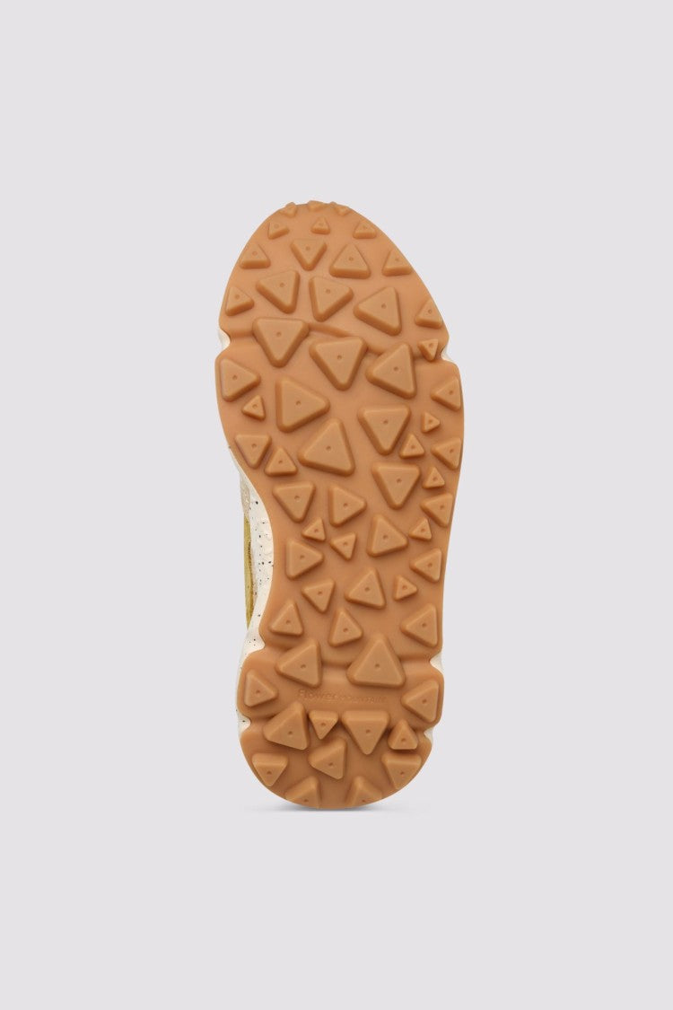 Flower Mountain Multi-Layered Olive Green Sneakers With Suede Overlays