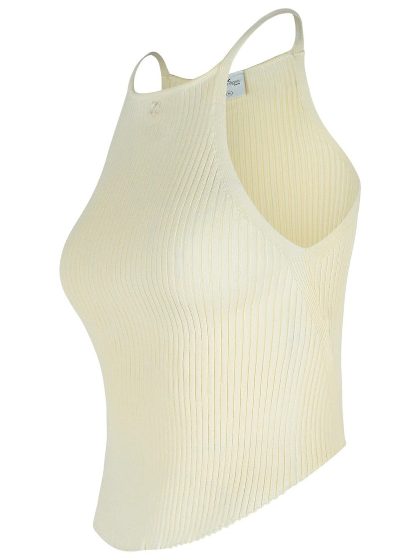 Courrèges Ivory Viscose Blend Top