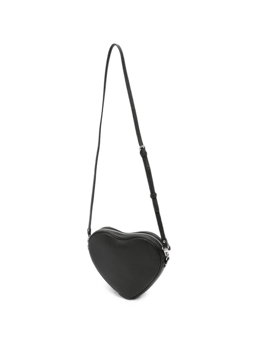 Vivienne Westwood Heart-Shaped Bag With Structured Silhouette And Silver Emblem
