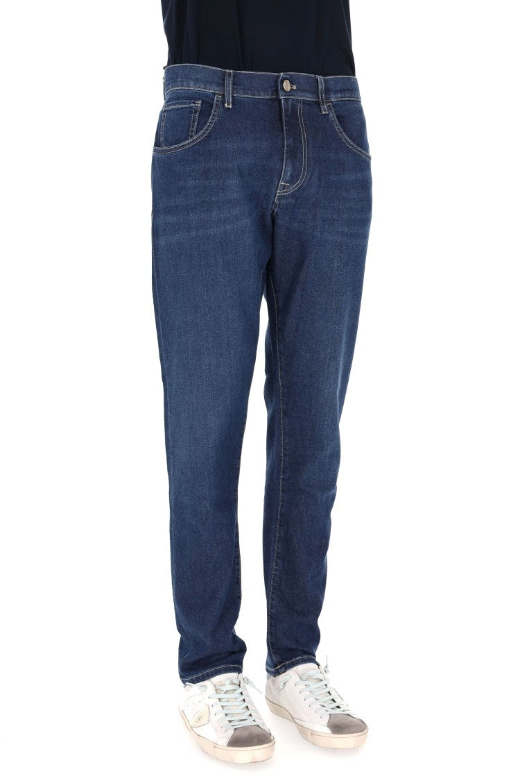 Pt Denim Dark Wash Breakbeat Cotton-Silk Jeans