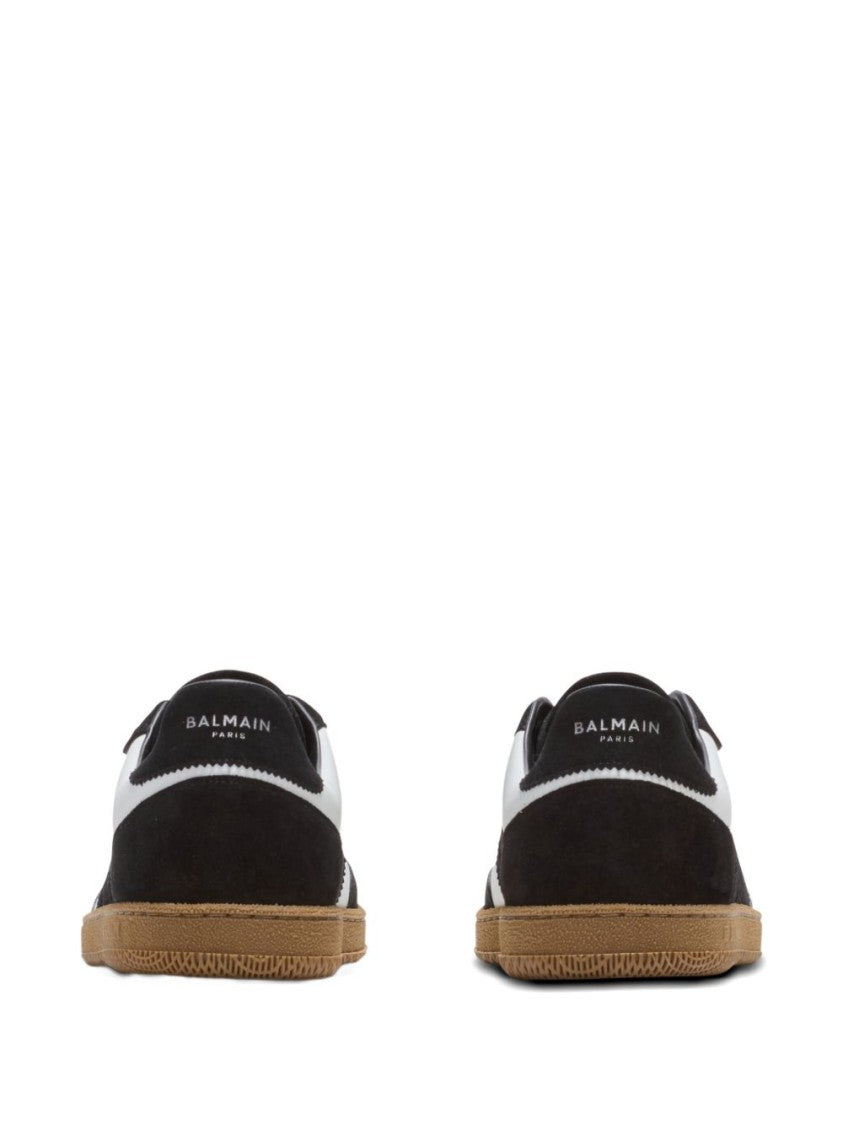 Balmain Black Suede Leather Low-Top Sneakers