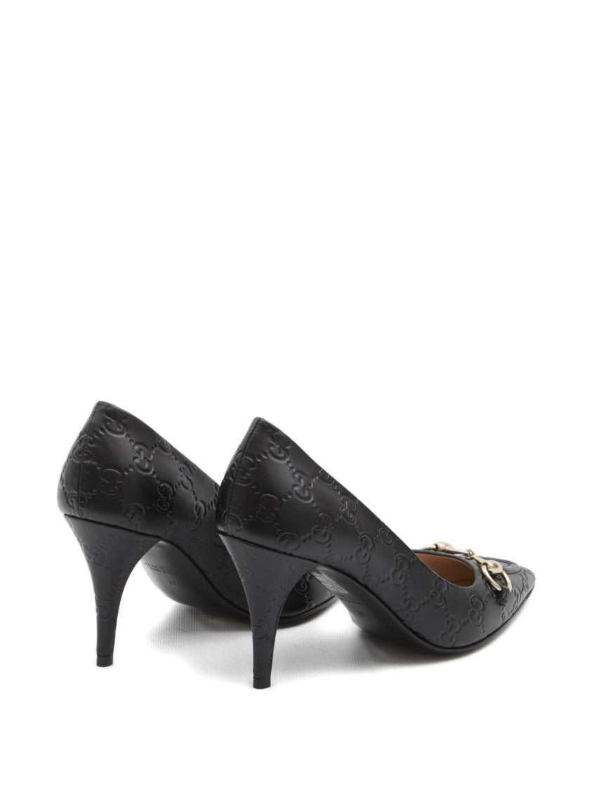 Gucci Pointed-Toe Pumps With Embossed Leather