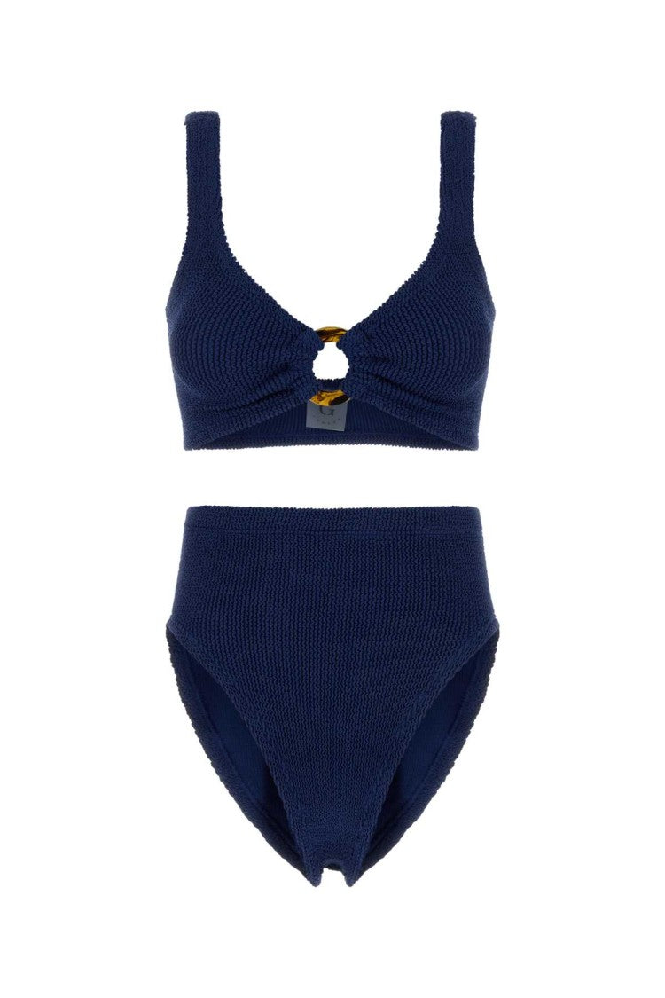 Hunza G Navy Blue Stretch Nylon Nadine Bikini