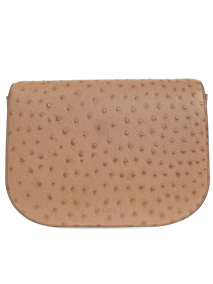 Furla Sfera S Structured Dotted Brown Leather Bag