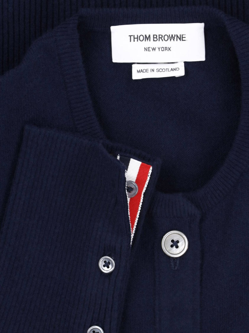 Thom Browne Dark Blue Cashmere 4-Bar Cardigan