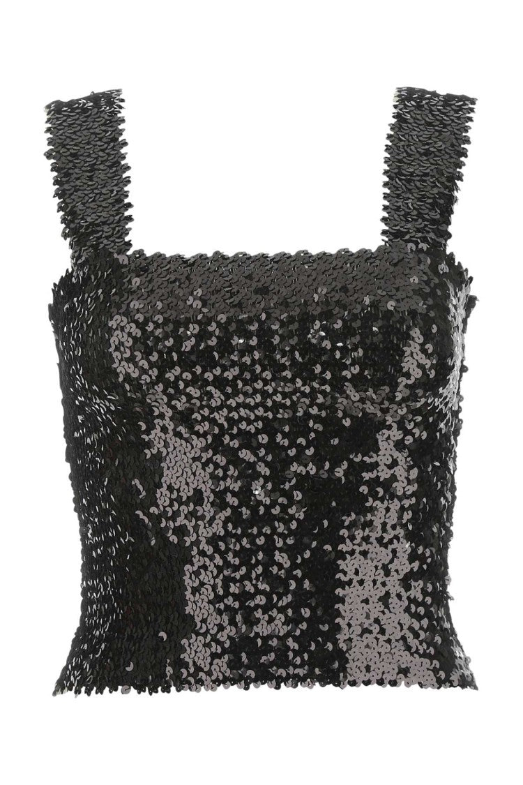 Saint Laurent Black Sequins Top