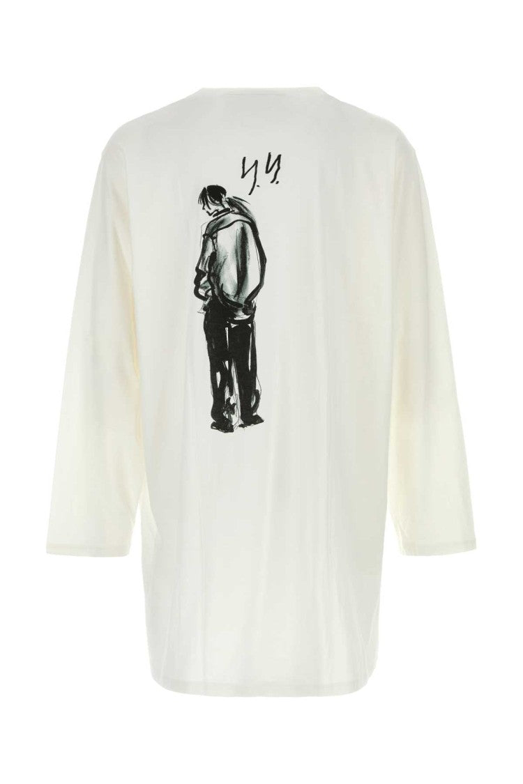 Yohji Yamamoto White Cotton Oversize T-Shirt