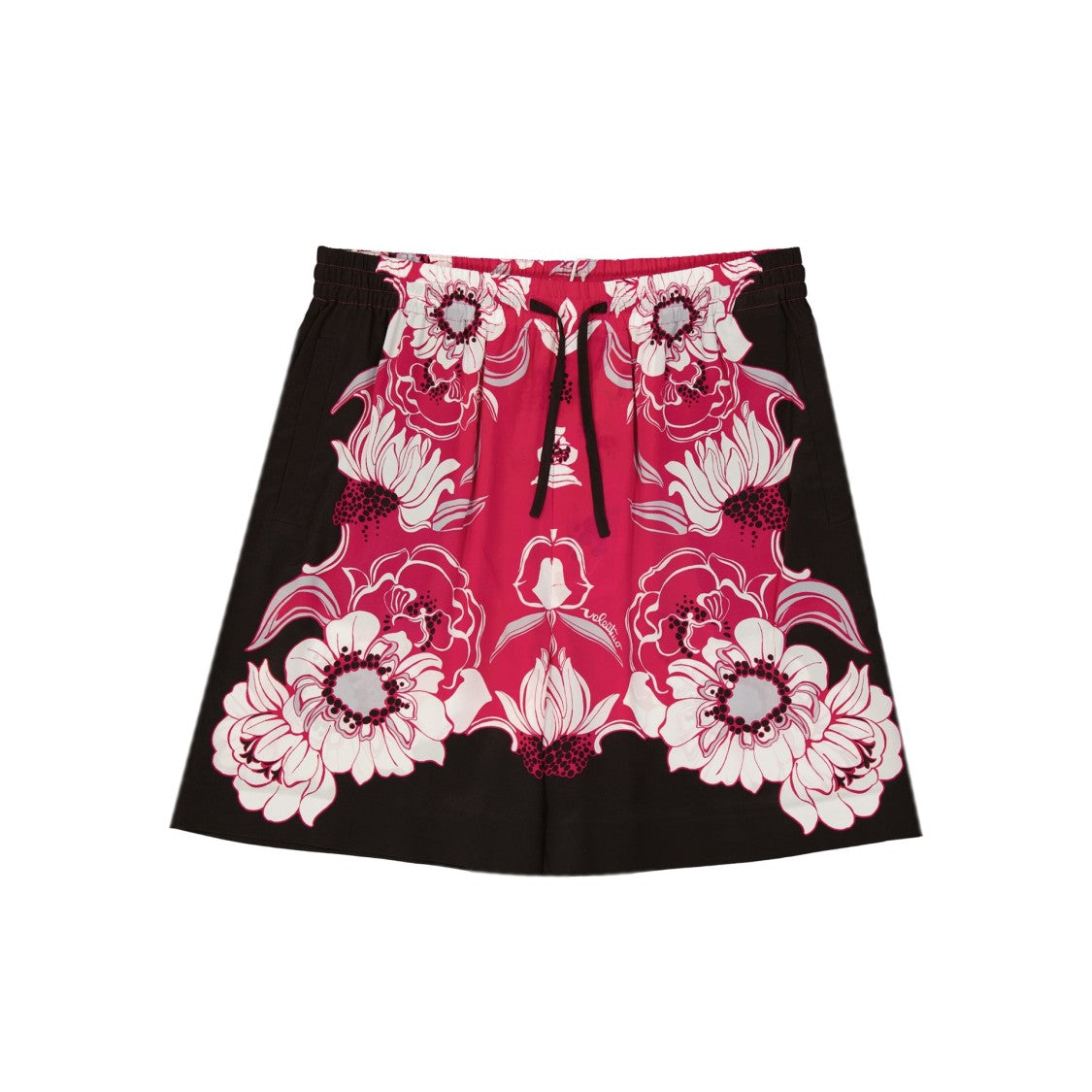 Valentino Silk Shorts With Floral Pattern