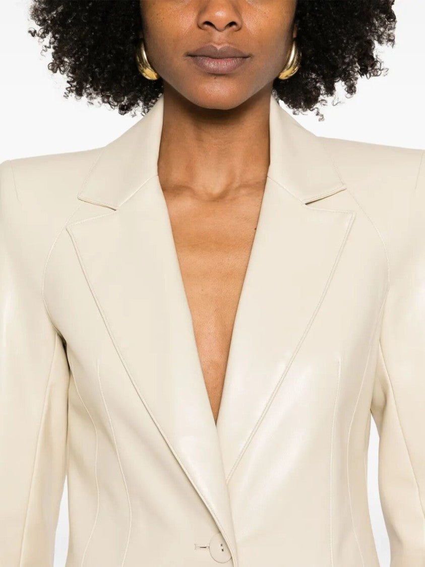 Patrizia Pepe Structured Tailored Jacket With Glossy Finish