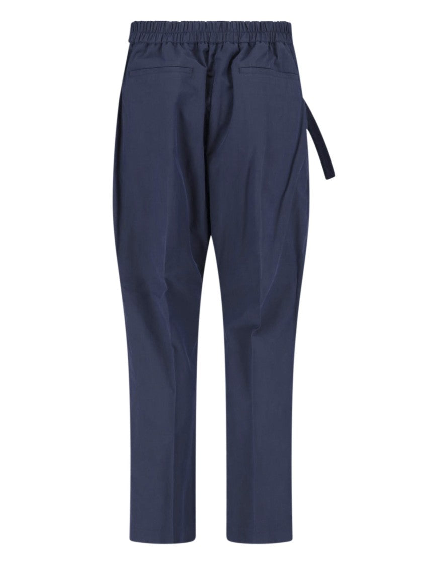 Paul Smith Blue Straight-Leg Cotton Lyocell Pants