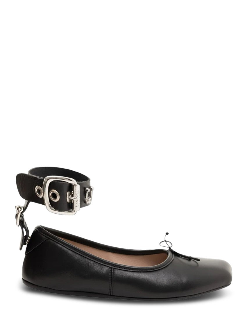 Vivienne Westwood Bardot Ballerina Flat Shoes With Ankle Strap And Charms