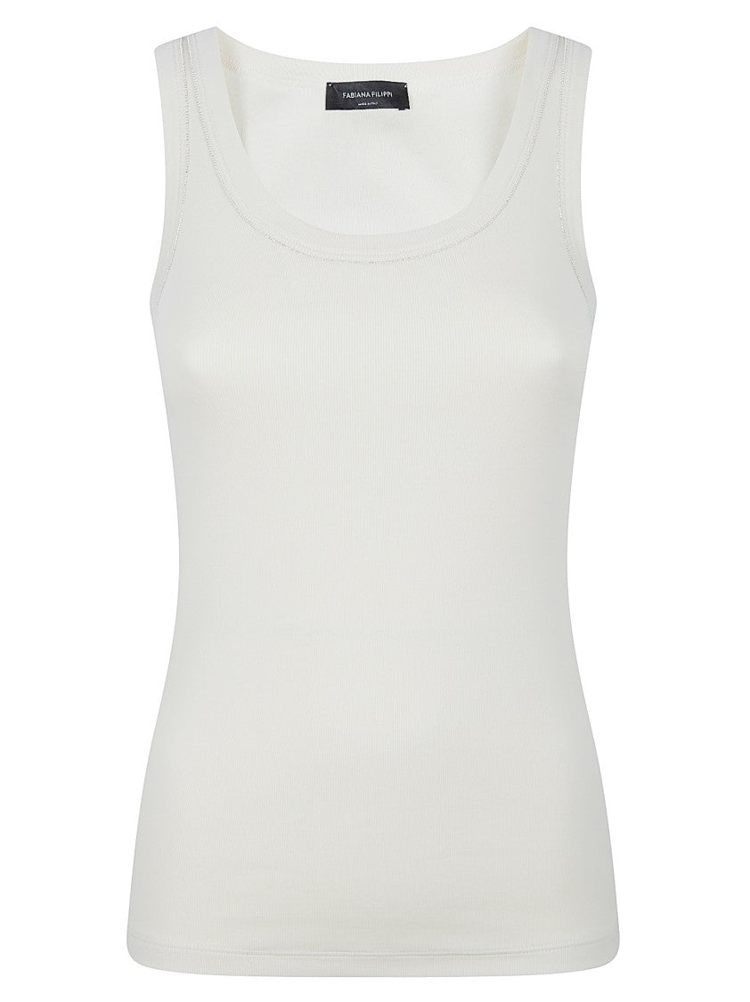 Fabiana Filippi Sleeveless Ribbed Jersey Tank Top