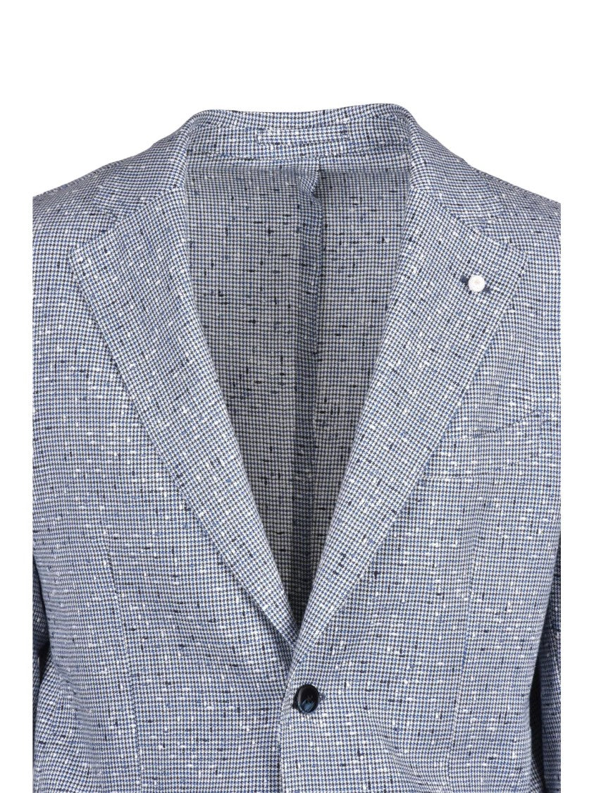 Luigi Bianchi Round Jacket Mixed Fibers - White/Blue