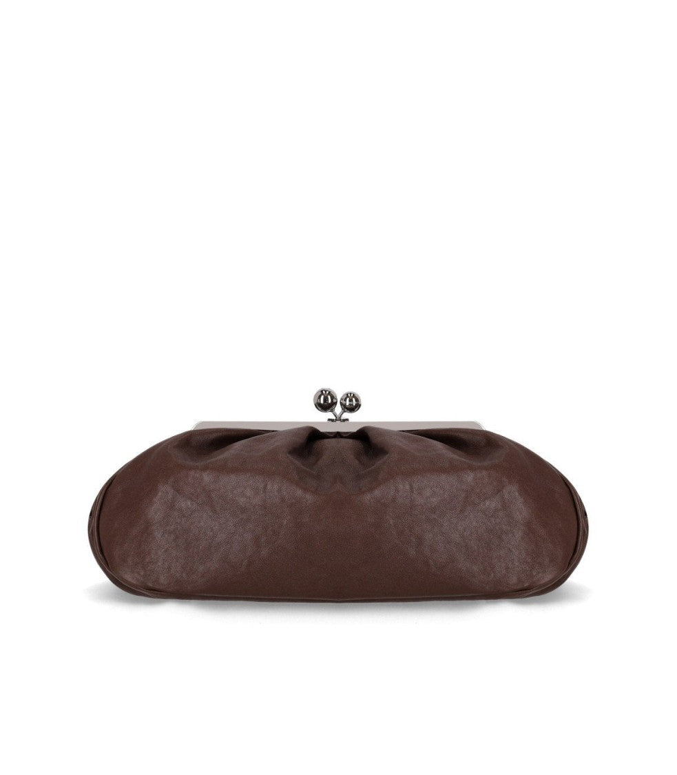 Max Mara Pasticcino Cristin Large Dark Brown Clutch