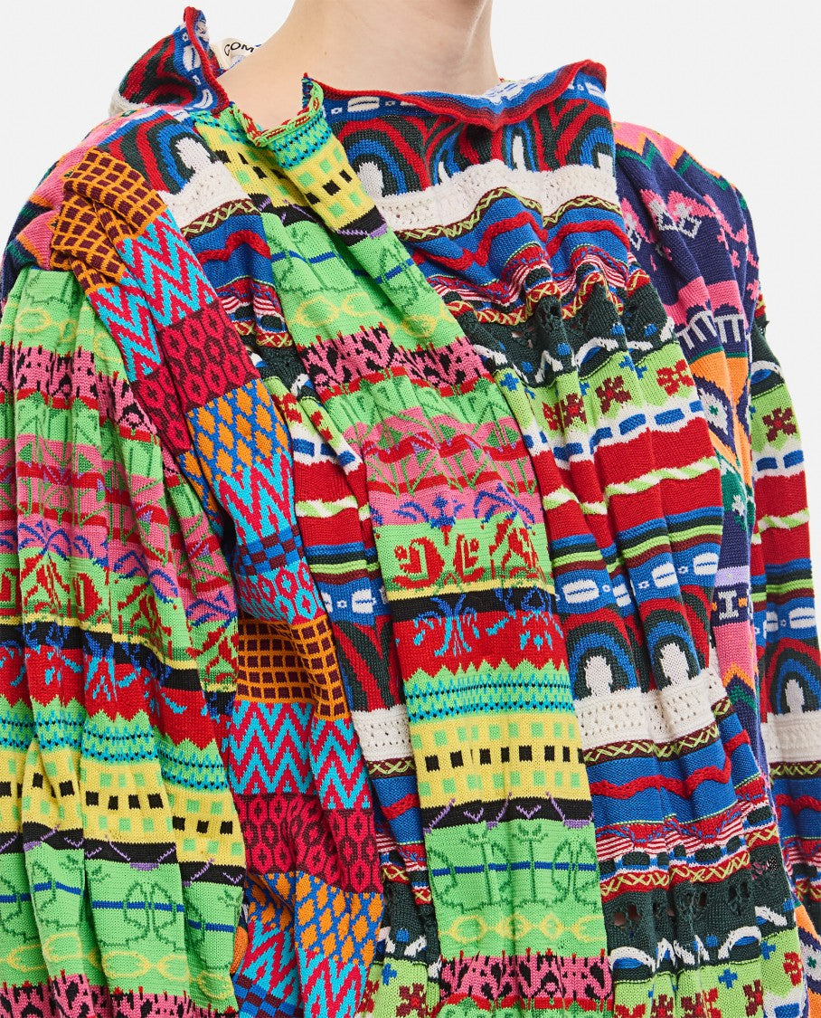 Comme Des Garçons Multicolor Draped Effect Patch Sweater