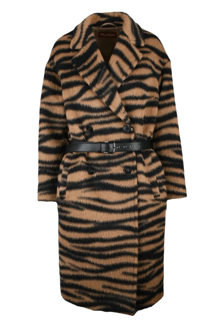 Max Mara Vidim Double-Breasted Coat - Brown/Black