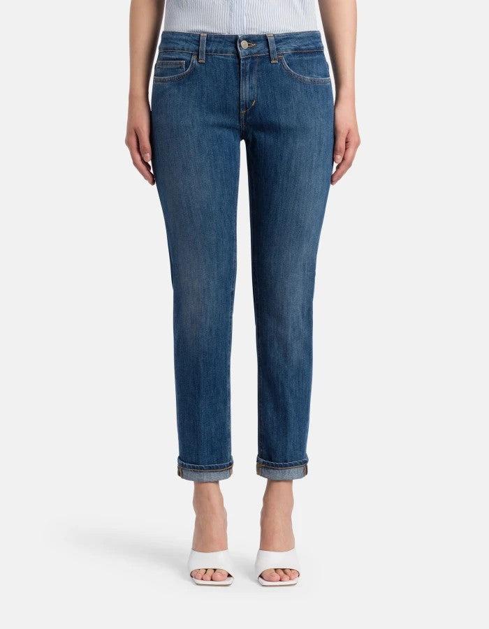 Dondup Cropped Straight-Leg Jeans With Rolled Cuffs