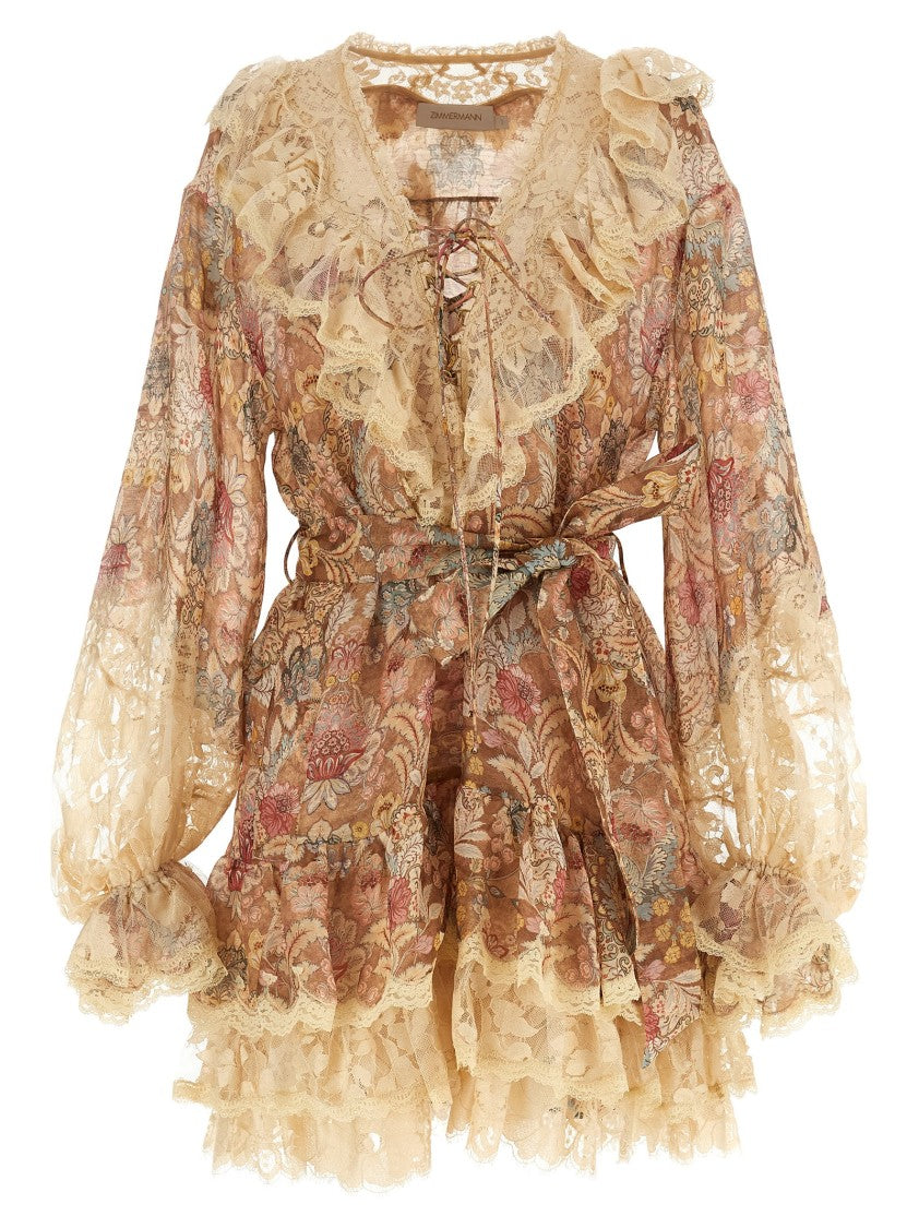 Zimmermann 'Rebellion' Floral Print Silk And Linen Dress
