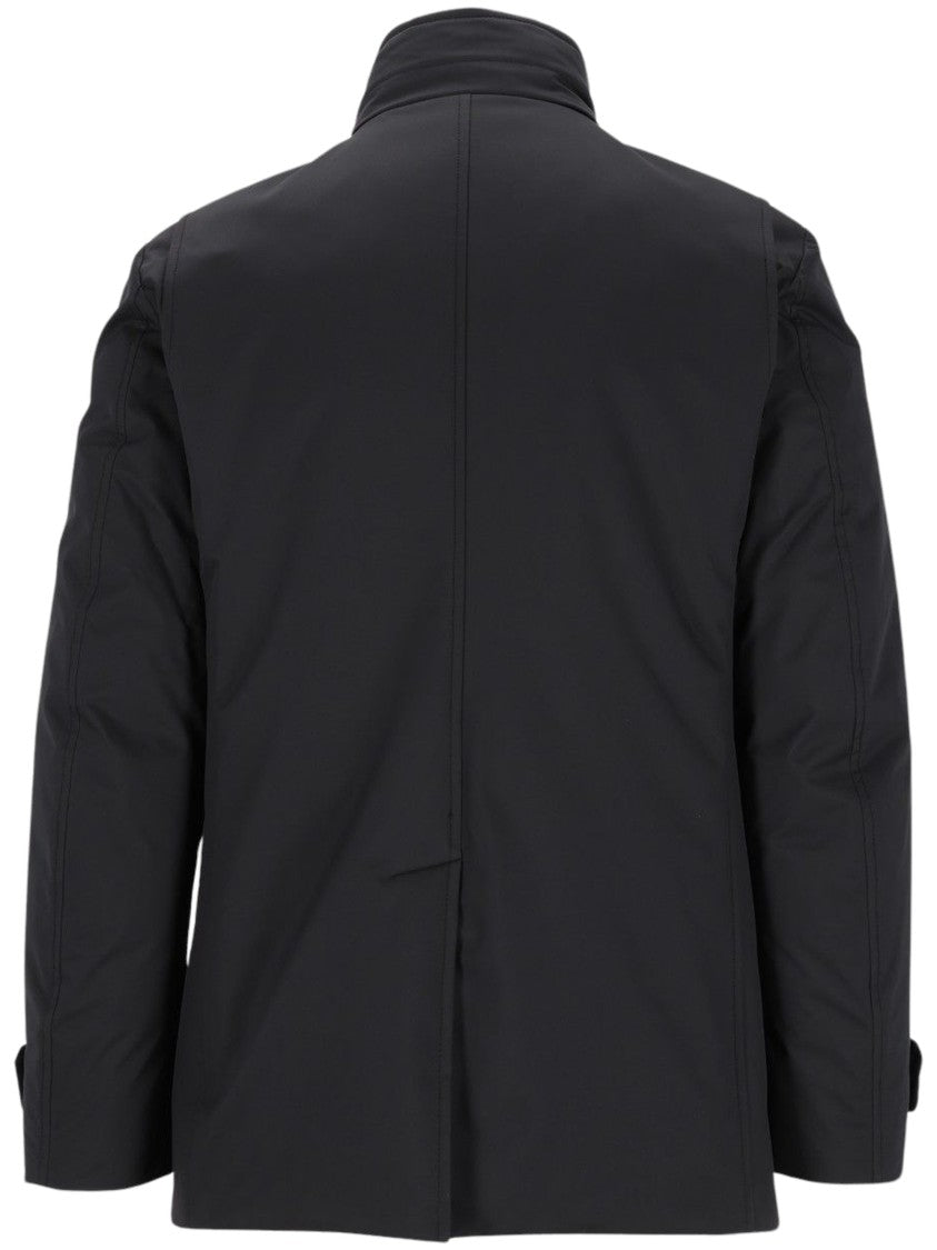 Moorer Gorner-Kn Quilted Down Jacket With High Collar And Buttoned Flap