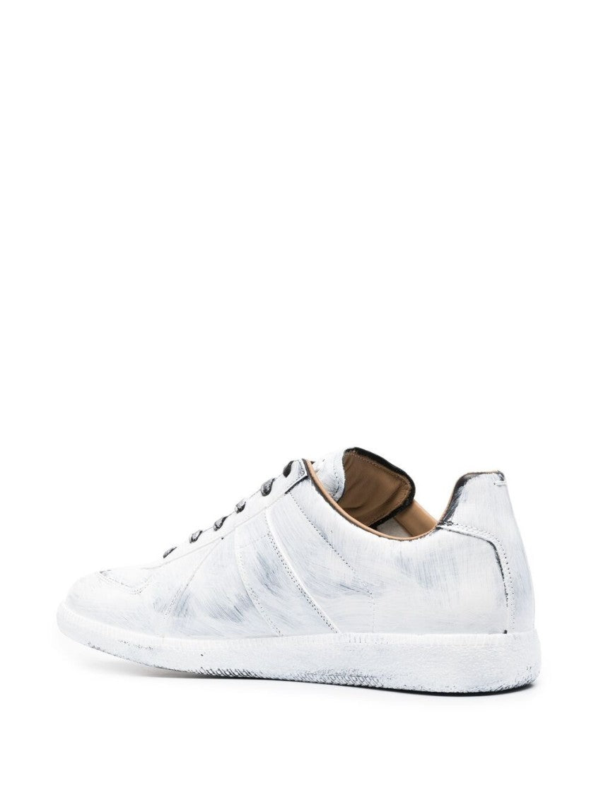 Maison Margiela Artistic White Sneakers With Textured Surface