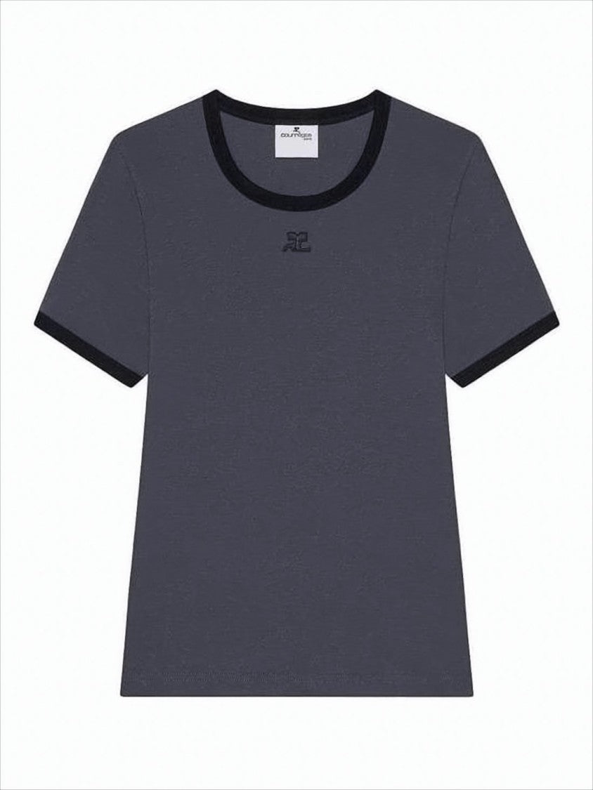 Courrèges Fitted Short-Sleeve T-Shirt With Contrasting Trim