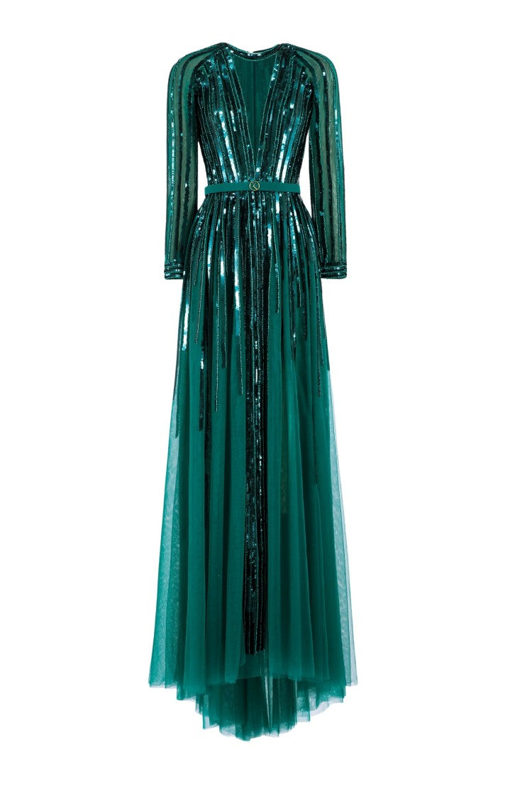 Saiid Kobeisy Sequin Long Dress