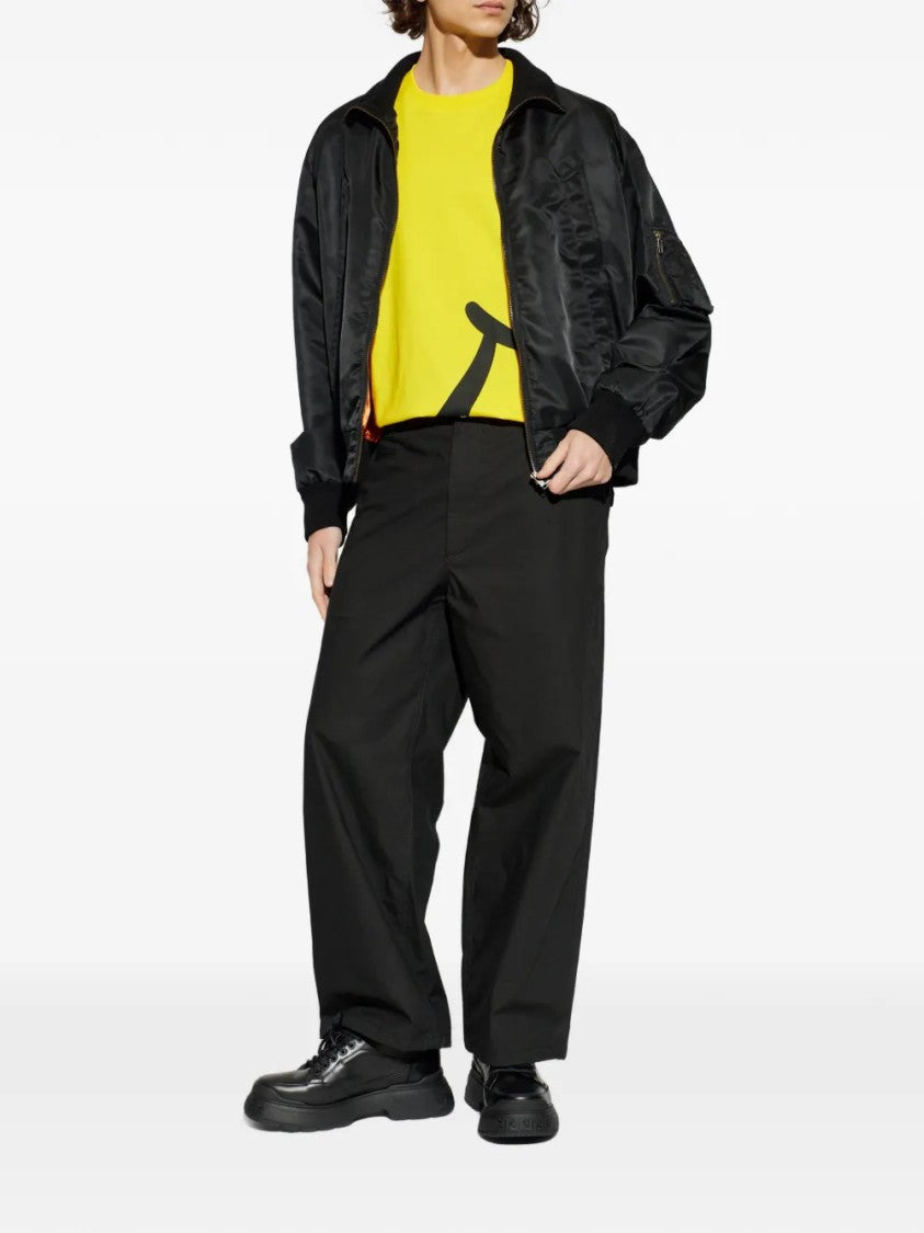 Moschino Relaxed Fit Yellow T-Shirt With Bold Smiley Graphic