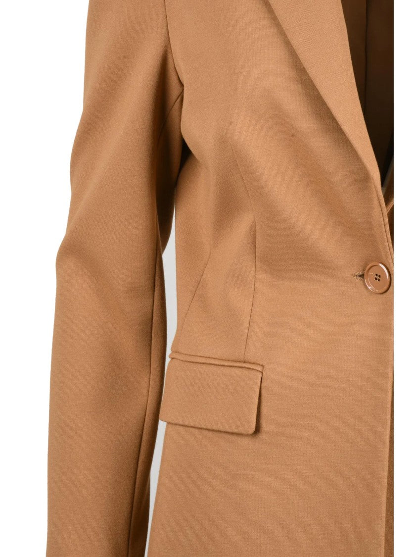 Pinko Beige New Signum Tailored Viscose-Blend Blazer