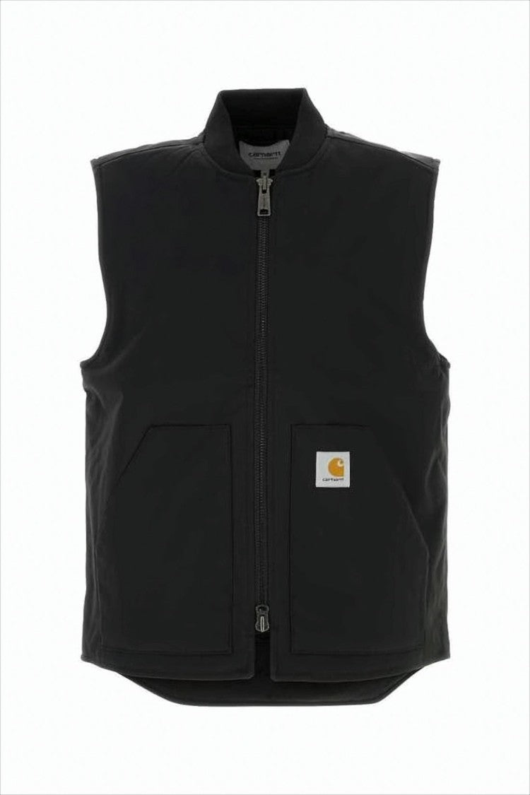 Carhartt Wip Black Sleeveless Vest With Front Zipper