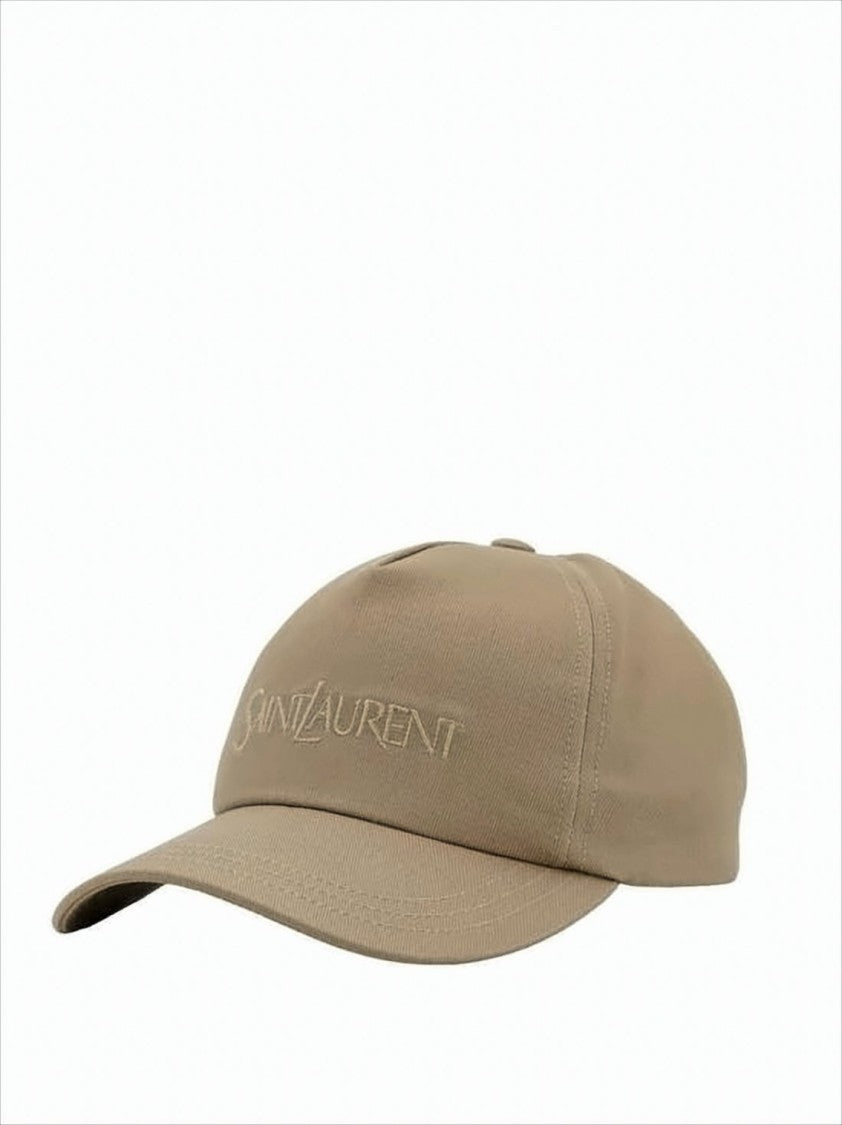 Saint Laurent Structured Beige Cap With Adjustable Strap