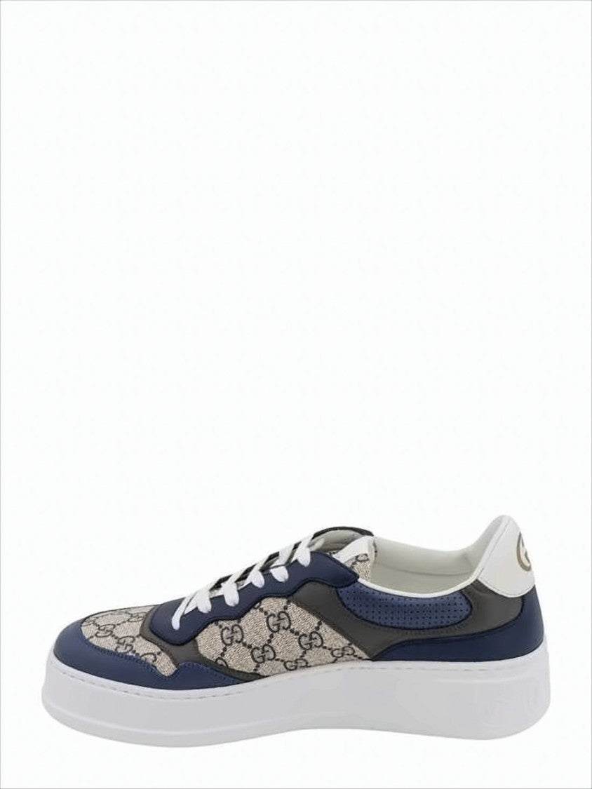 Gucci Monogram Patterned Low-Top Sneakers With Leather Overlays