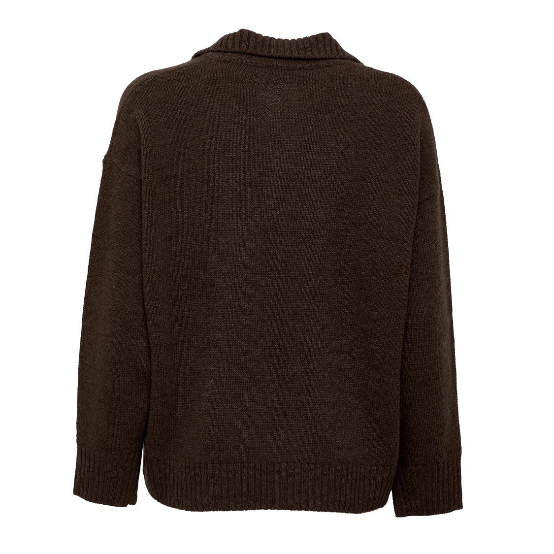 Max Mara Boxy Open Polo Collar Wool Sweater