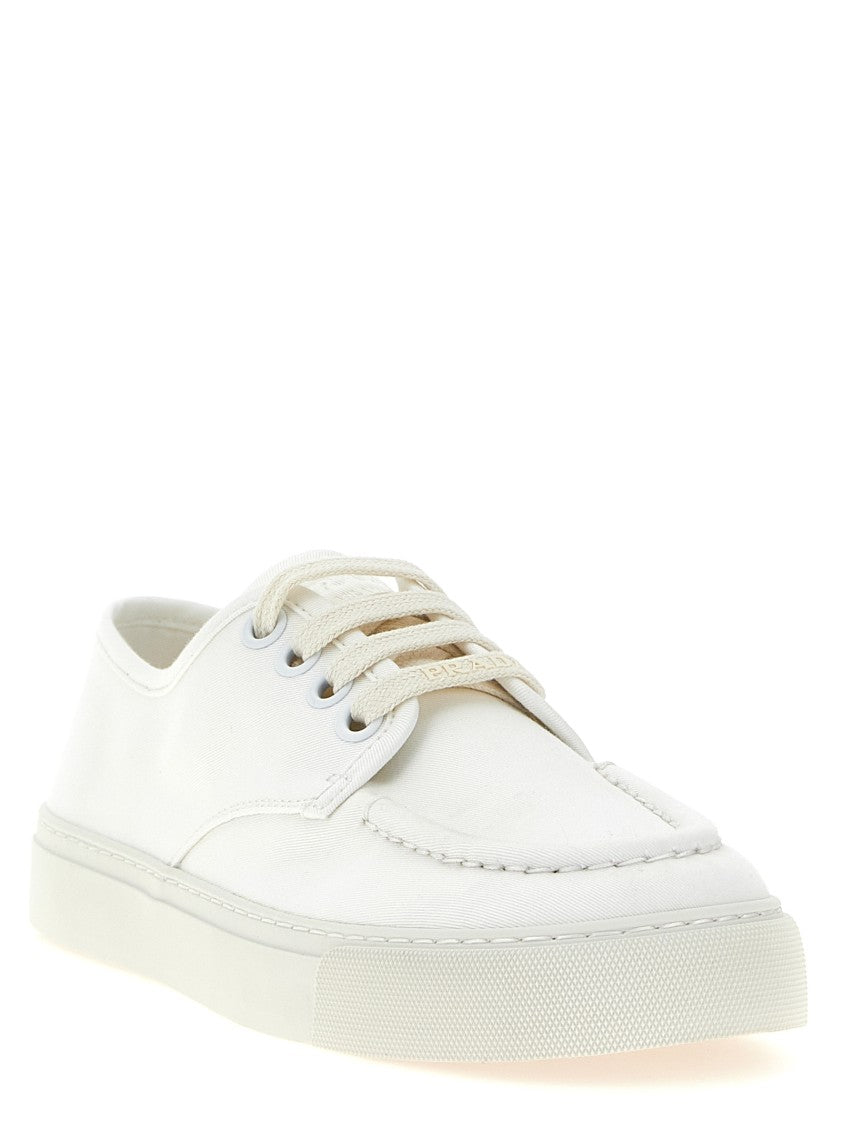 Prada Minimalist Low-Top Cotton Sneakers With Subtle Branding