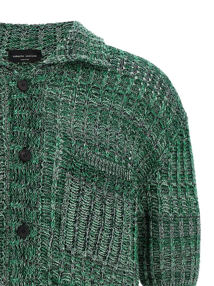 Roberto Collina Mouliné Knit Stitch Polo Shirt