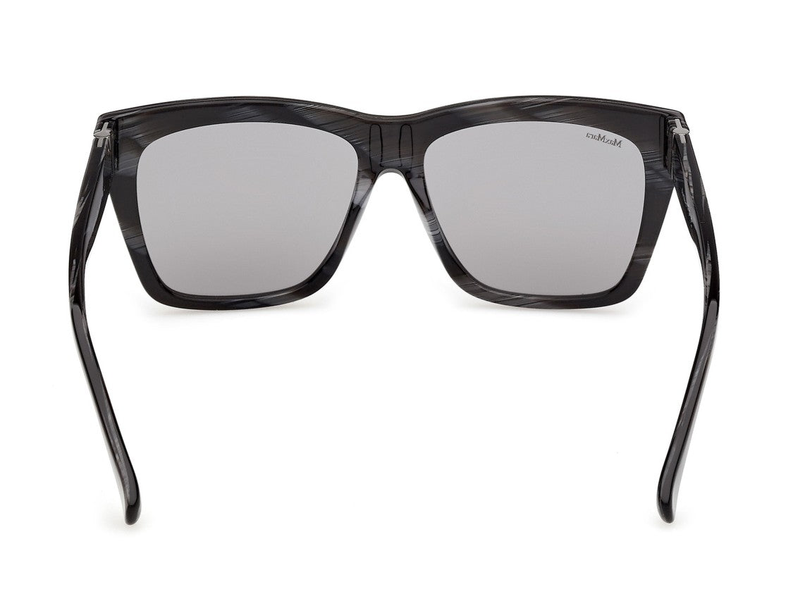 Max Mara Marbled Black Mm0193 Oversized Square Acetate Sunglasses