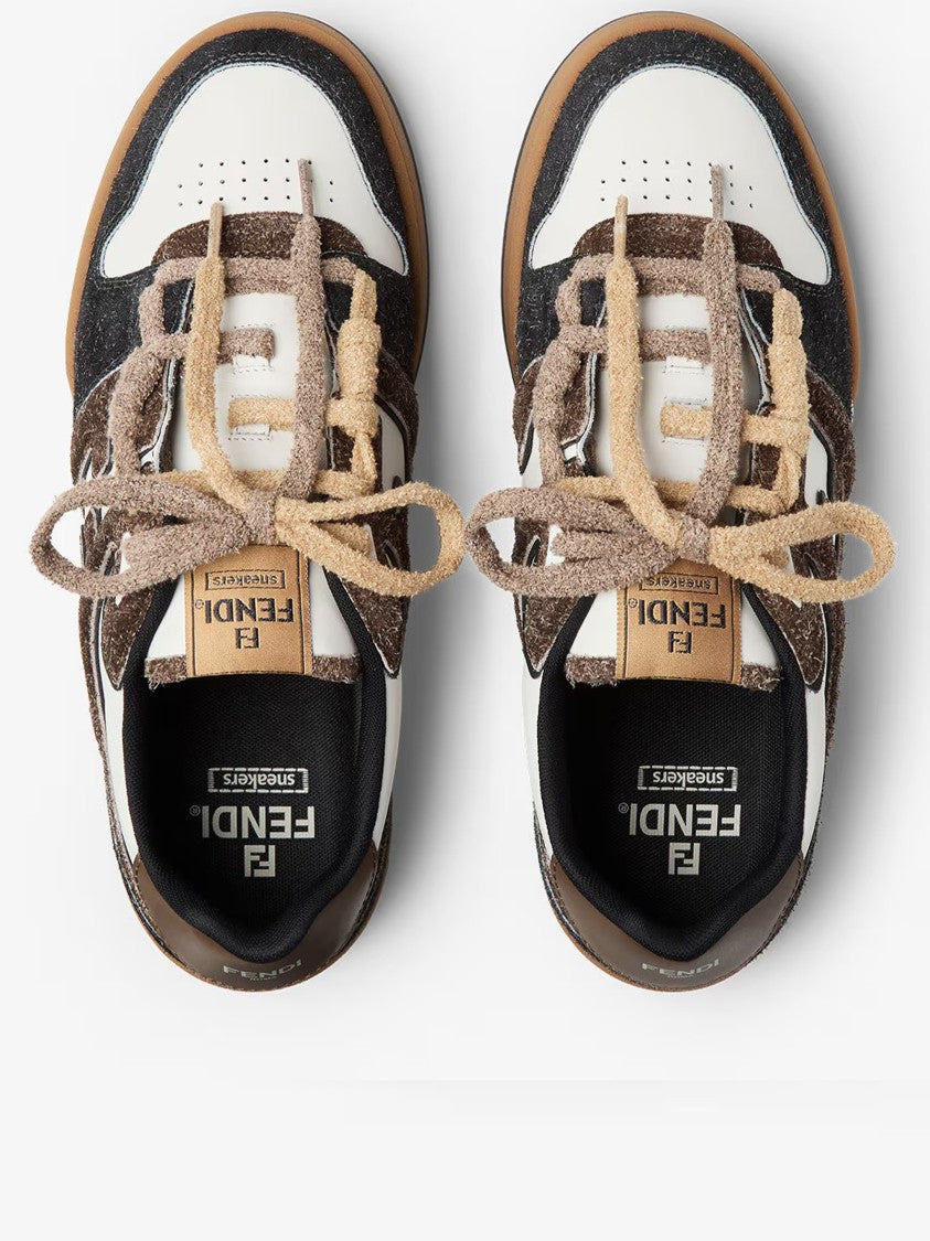 Fendi Match Mix Crosta Low-Top Side Logo Sneakers