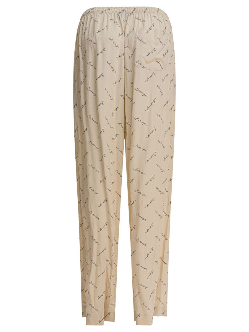 Balenciaga Relaxed Fit Trousers With Subtle All-Over Print