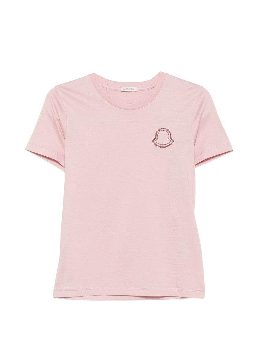 Moncler Premium Short-Sleeve Embroidered Cotton T-Shirt