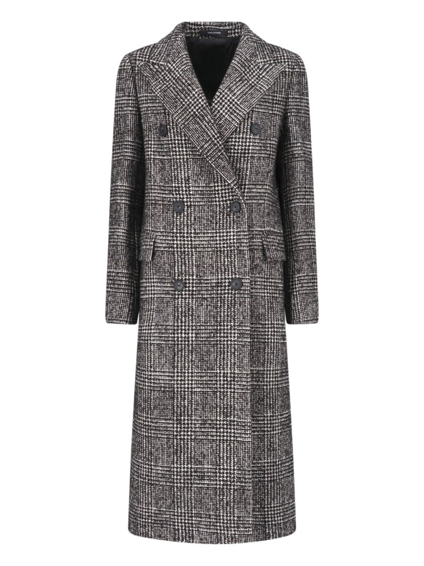 Tagliatore Black Jole Double-Breasted Wool Coat