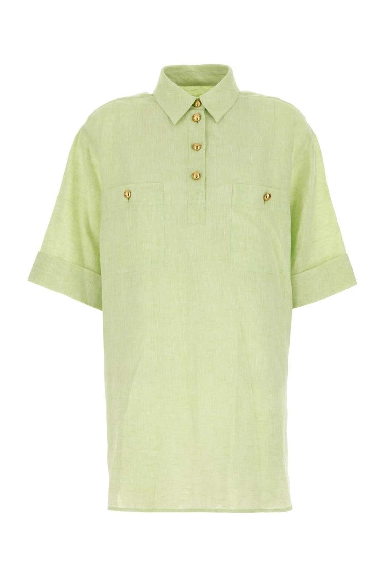 Valentino Garavani Pastel Green Linen Blouse
