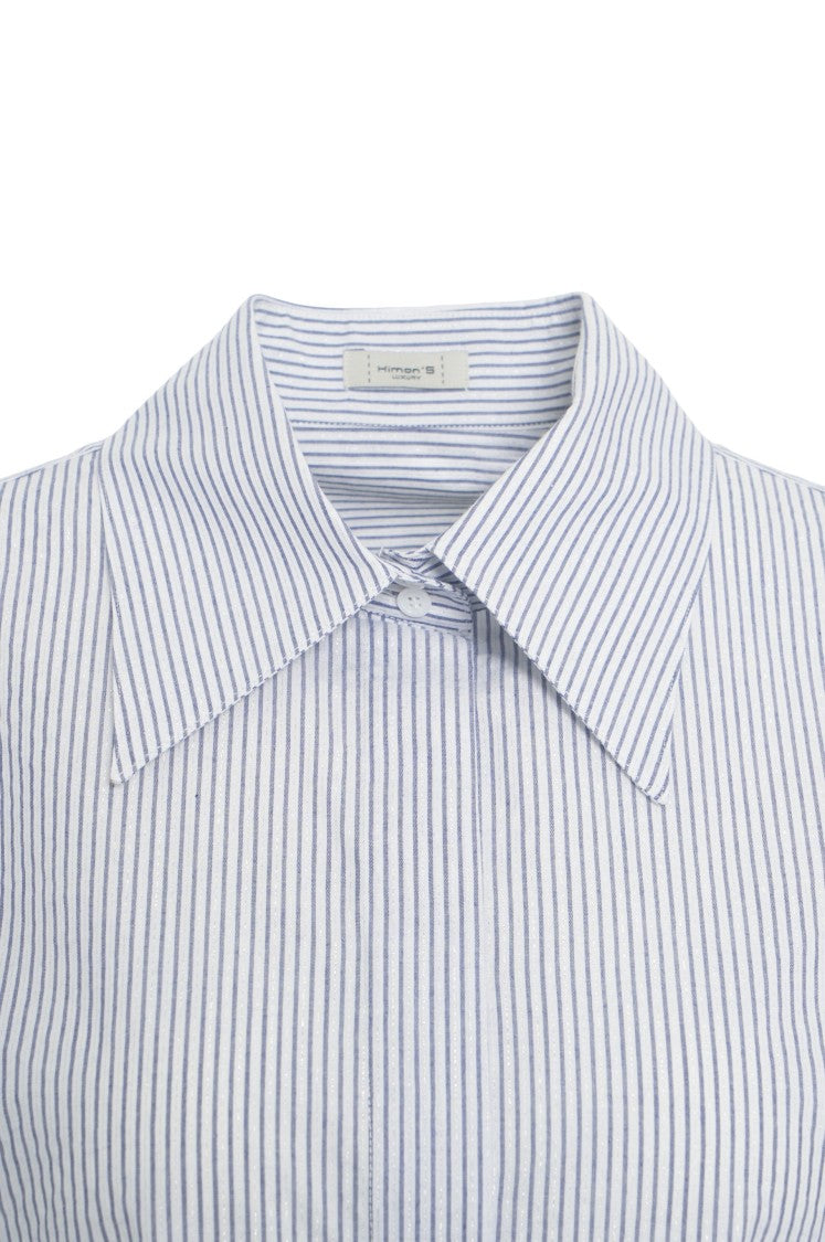 Himon's Fine Striped Long-Sleeved Shirt With Classic Collar