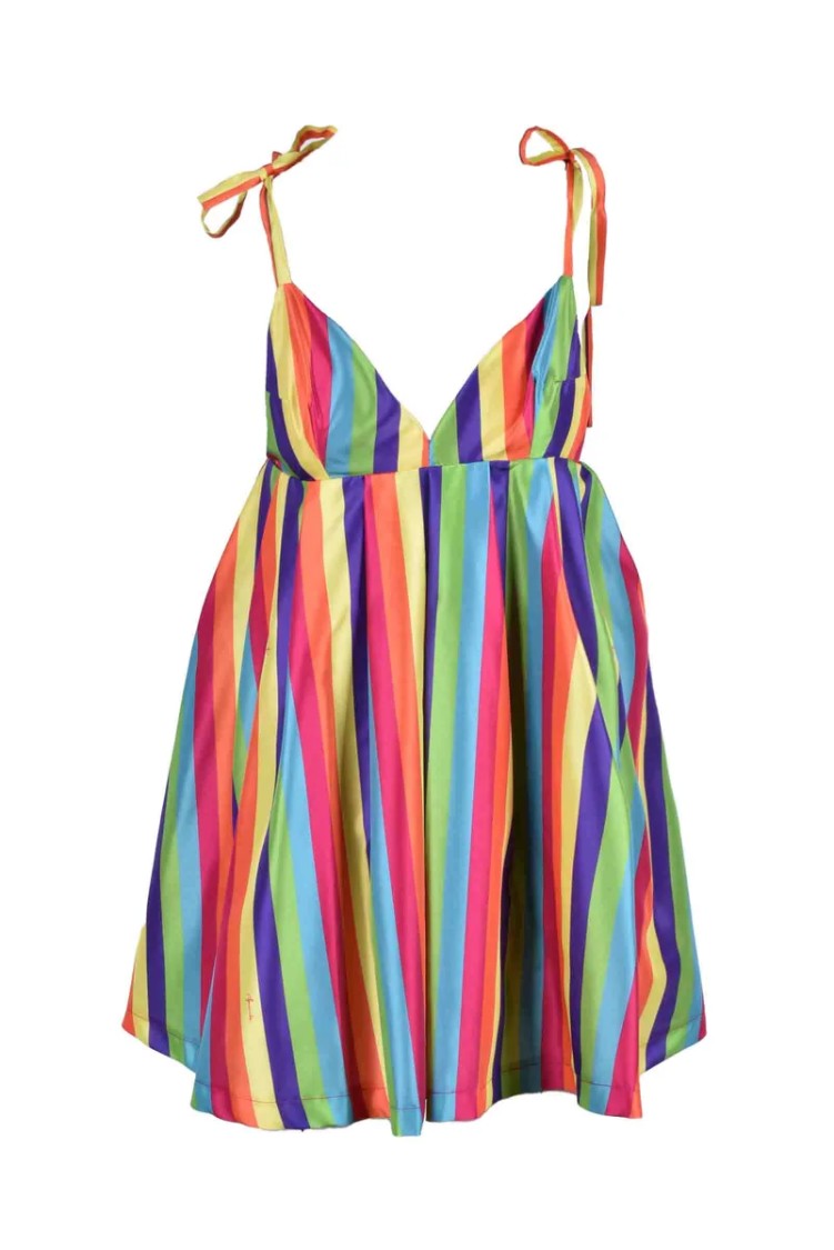 Feminista Multicolor Tulle Polyester Mini Dress