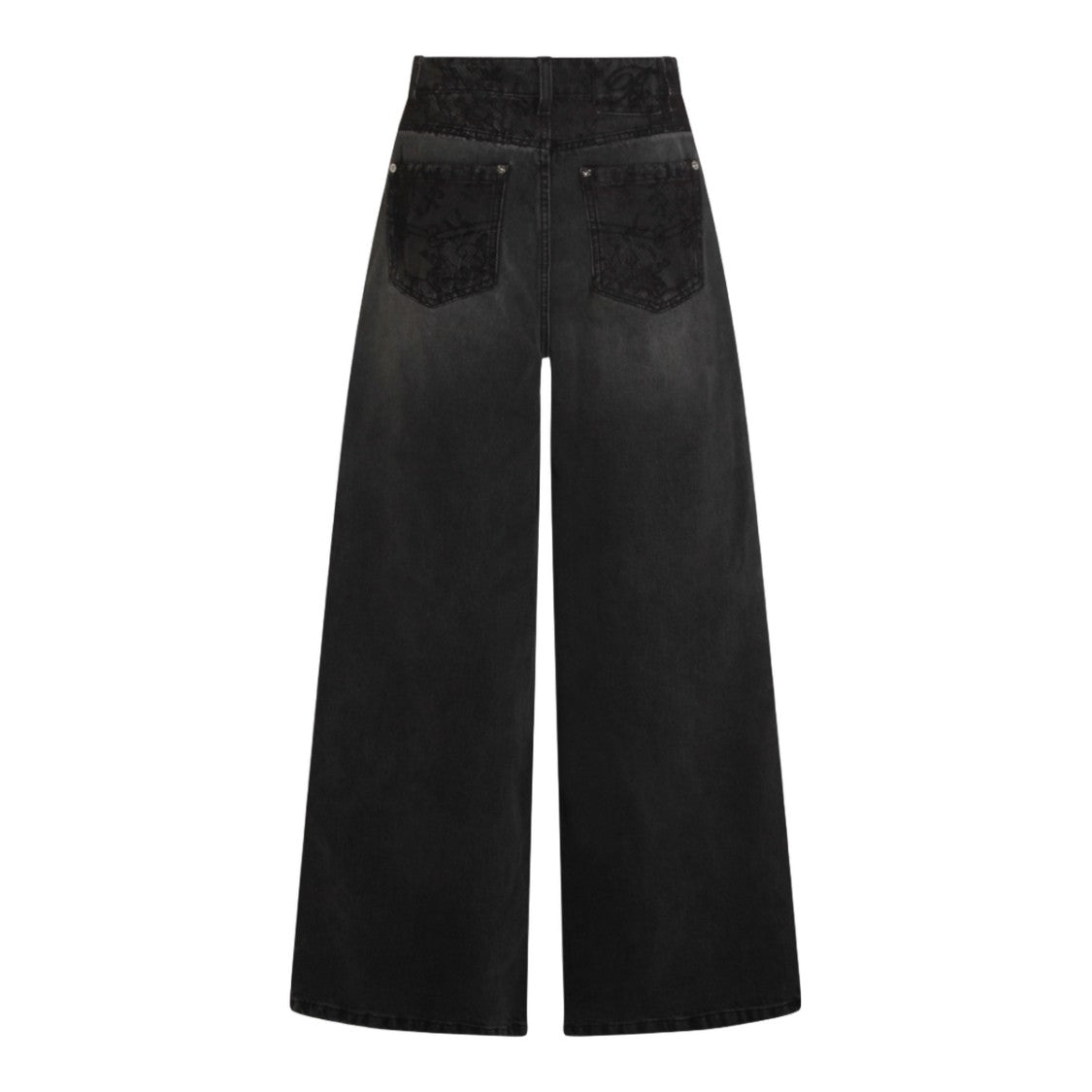 Blumarine Wide-Leg Jeans With Lace Overlay