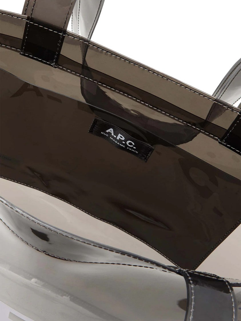 A.P.C. Transparent Tote Bag With Smoky Grey Tint