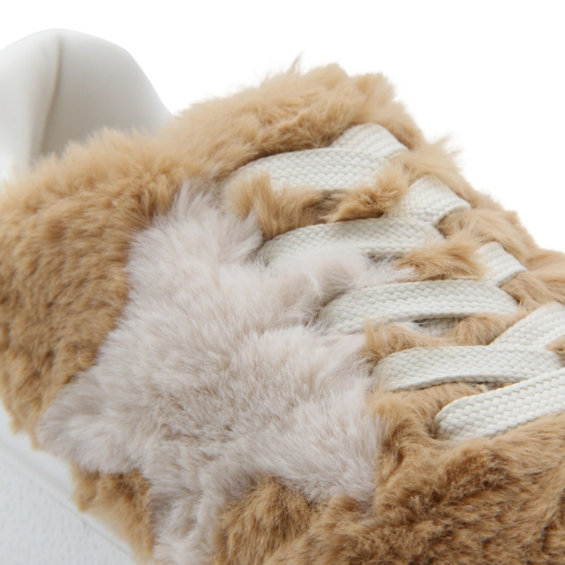 Stella Mccartney Beige Canvas Fleece Texture Sneakers