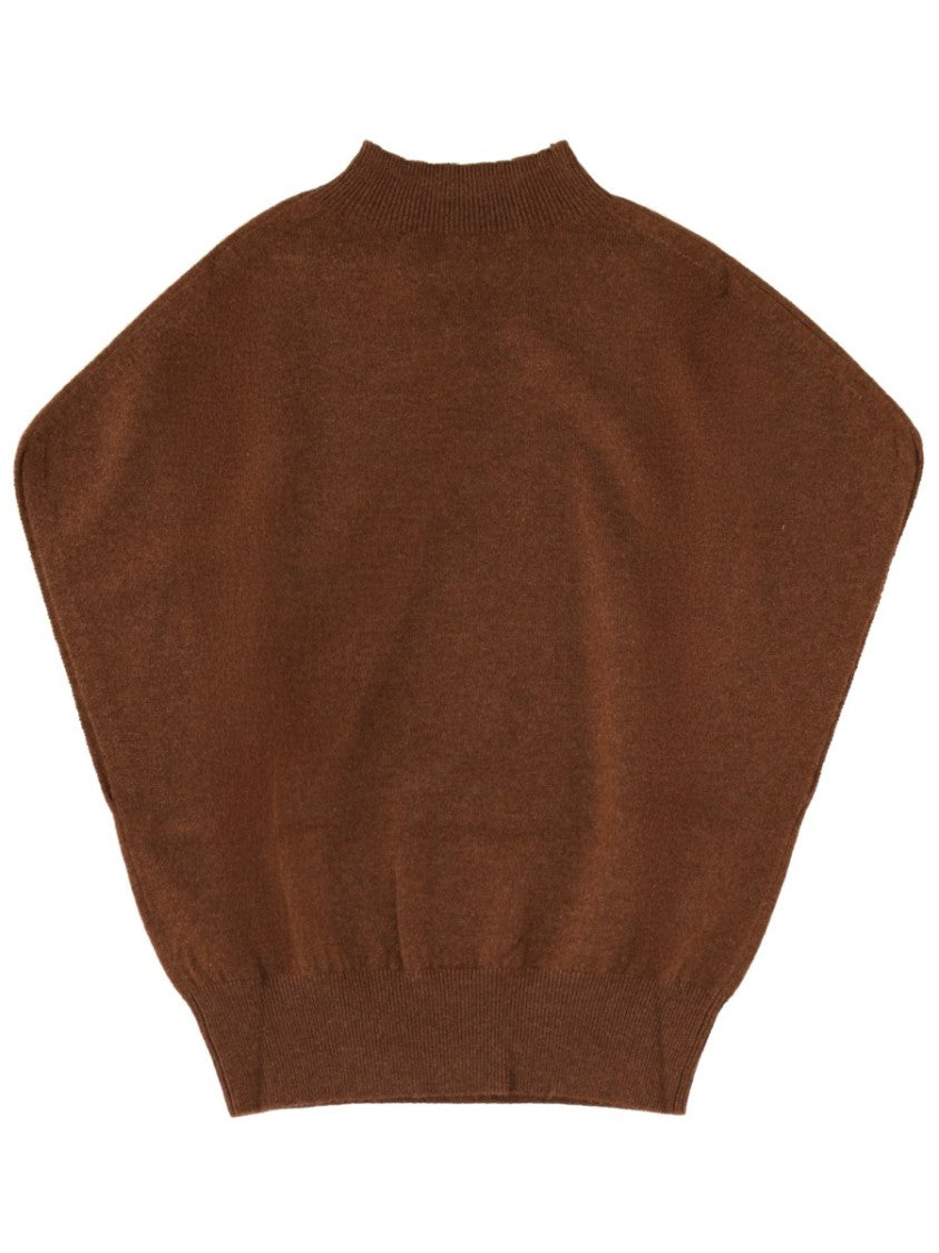 Circus Hotel Brown Mock Neck Cashmere Sweater
